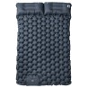 Matelas de camping autogonflant avec oreillers 2 personnes gris 
