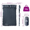 Matelas de camping autogonflant avec oreillers 2 personnes gris 