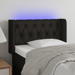 Tête de lit à LED Noir 83x16x78/88 cm Tissu 