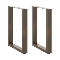 Pieds de table à manger en forme de U, 2 pièces, acier naturel, 60 x (72-73) cm 