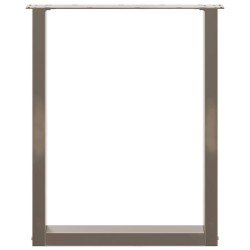Pieds de table à manger en forme de U, 2 pièces, acier naturel, 60 x (72-73) cm 