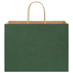 Sacs en papier 250 pcs avec poignées vert 32x17x25 cm 