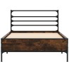 Cadre de lit sans matelas chêne fumé 90x190 cm 
