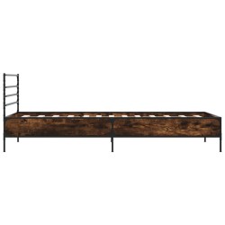 Cadre de lit sans matelas chêne fumé 90x190 cm 