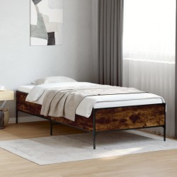 Cadre de lit sans matelas chêne fumé 75x190 cm 