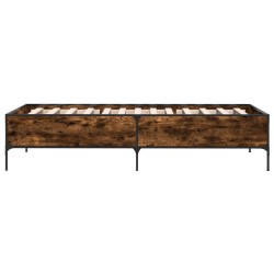 Cadre de lit sans matelas chêne fumé 75x190 cm 