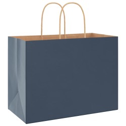 Sacs en papier 250 pcs avec poignées bleu 32x17x25 cm 