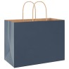 Sacs en papier 250 pcs avec poignées bleu 32x17x25 cm 