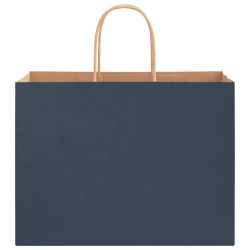 Sacs en papier 250 pcs avec poignées bleu 32x17x25 cm 