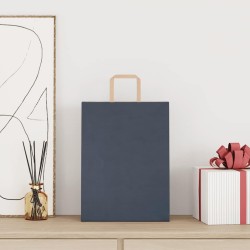 Sacs en papier 250 pcs avec poignées bleu 26x12x35 cm 