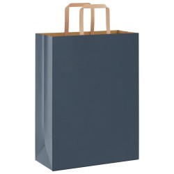Sacs en papier 250 pcs avec poignées bleu 26x12x35 cm 