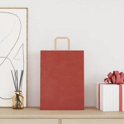 Sacs en papier 250 pcs avec poignées rouge 26x12x35 cm 