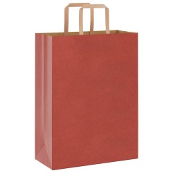 Sacs en papier 250 pcs avec poignées rouge 26x12x35 cm 