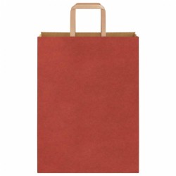 Sacs en papier 250 pcs avec poignées rouge 26x12x35 cm 