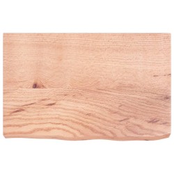 Dessus de table marron clair bois chêne massif traité 
