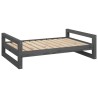 Lit pour chien Gris 95,5x65,5x28 cm Bois de pin solide 