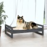 Lit pour chien Gris 95,5x65,5x28 cm Bois de pin solide 
