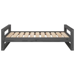 Lit pour chien Gris 95,5x65,5x28 cm Bois de pin solide 