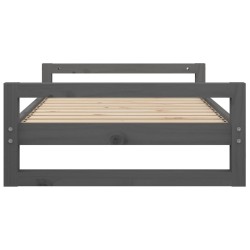 Lit pour chien Gris 95,5x65,5x28 cm Bois de pin solide 