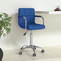 Chaise pivotante de bureau Bleu Tissu 