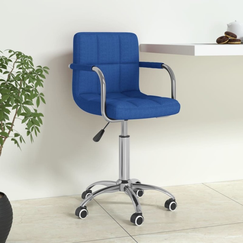 Chaise pivotante de bureau Bleu Tissu Chaise pivotante de bureau Bleu Tissu