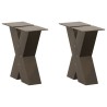 Pieds de table basse en forme de X, 2 pièces, acier naturel, 30 x (30-31) cm 