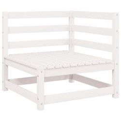 Canapé d'angle de jardin blanc bois de pin massif 