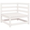 Canapé d'angle de jardin blanc bois de pin massif 