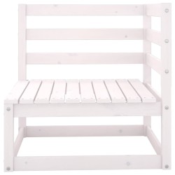 Canapé d'angle de jardin blanc bois de pin massif 