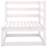 Canapé d'angle de jardin blanc bois de pin massif 