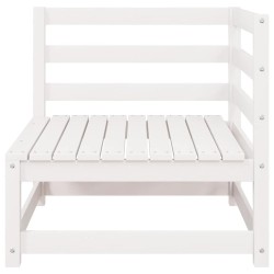 Canapé d'angle de jardin blanc bois de pin massif 