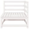 Canapé d'angle de jardin blanc bois de pin massif 
