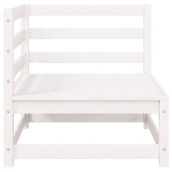 Canapé d'angle de jardin blanc bois de pin massif 