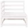 Canapé d'angle de jardin blanc bois de pin massif 