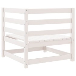 Canapé d'angle de jardin blanc bois de pin massif 