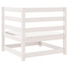 Canapé d'angle de jardin blanc bois de pin massif 
