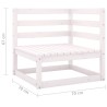 Canapé d'angle de jardin blanc bois de pin massif 