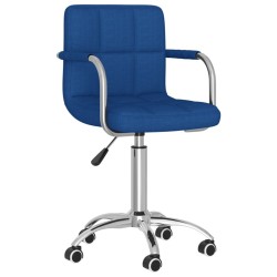 Chaise pivotante de salle à manger Bleu Tissu 