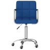 Chaise pivotante de salle à manger Bleu Tissu 