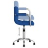 Chaise pivotante de salle à manger Bleu Tissu 