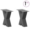 Pieds de table basse en forme de X, 2 pièces, anthracite, 30 x (30-31) cm, acier 