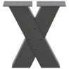 Pieds de table basse en forme de X, 2 pièces, anthracite, 30 x (30-31) cm, acier 