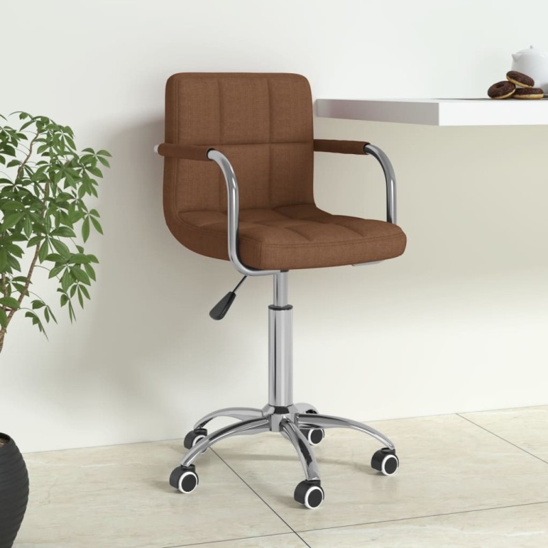 Chaise pivotante de bureau Marron Tissu Chaise pivotante de bureau Marron Tissu