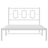 Cadre de lit métal sans matelas et tête de lit blanc 107x203 cm 