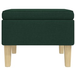 Tabouret avec pieds en bois Vert foncé Tissu 