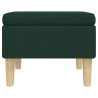 Tabouret avec pieds en bois Vert foncé Tissu 