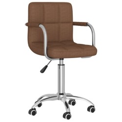 Chaise pivotante de salle à manger Marron Tissu 