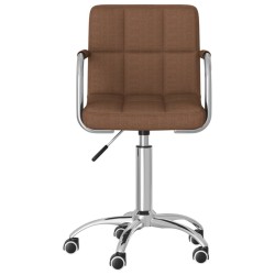 Chaise pivotante de salle à manger Marron Tissu 