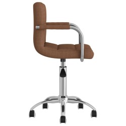 Chaise pivotante de salle à manger Marron Tissu 