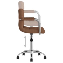 Chaise pivotante de salle à manger Marron Tissu 